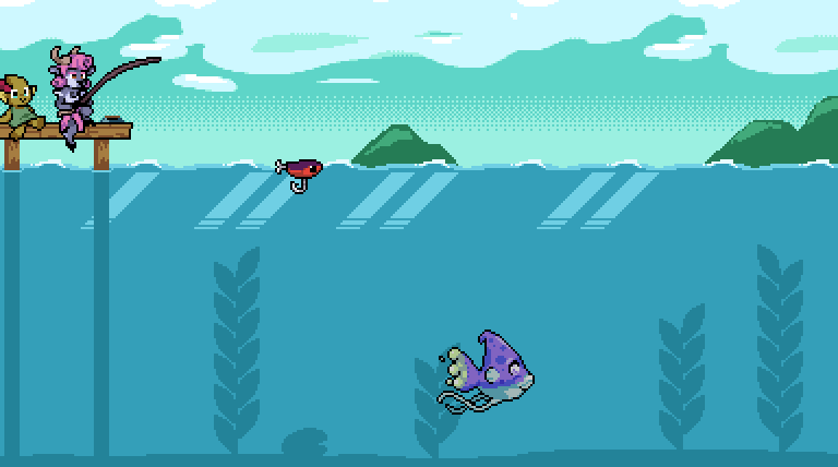Fishing microgame art